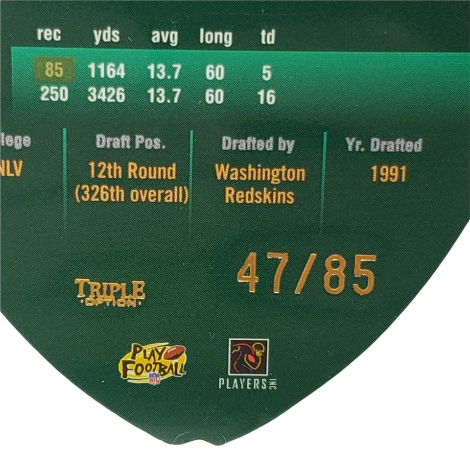 1998 Playoff Contenders | Leather Gold | #41 | Keenan McCardell | SSP #'d /85 - Image 3 of 3