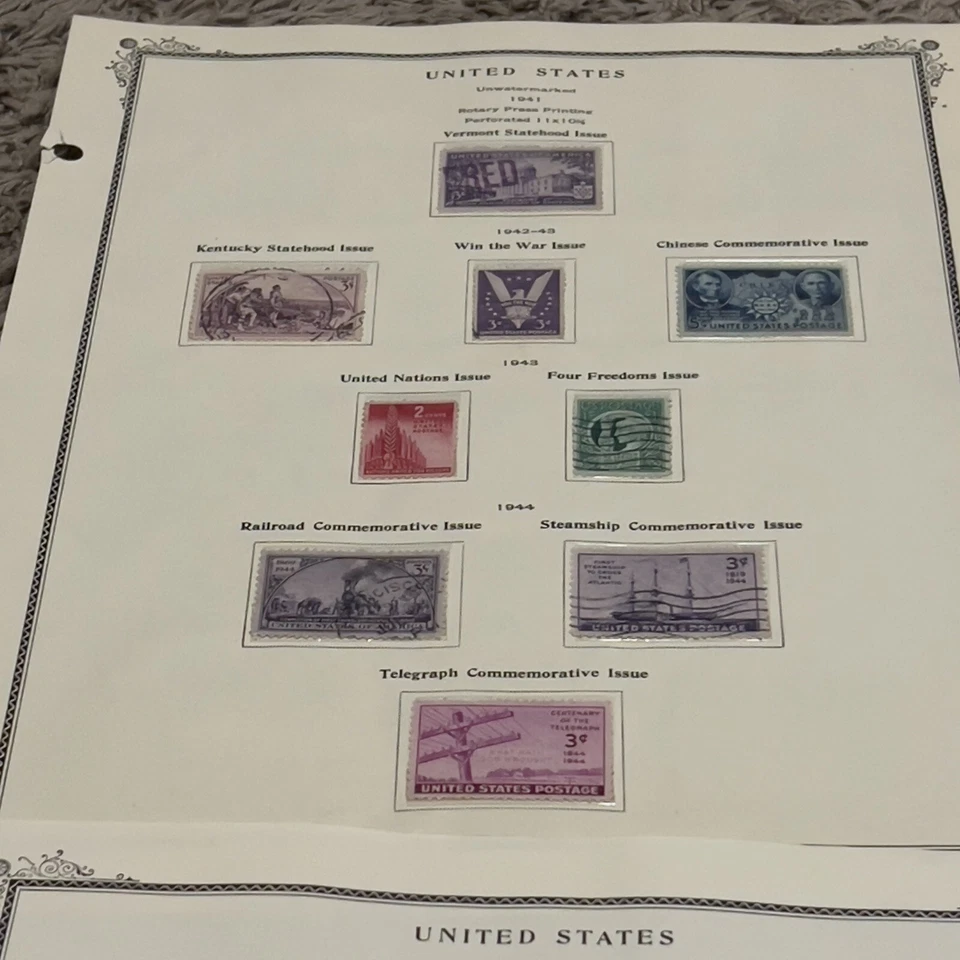 US STAMPS ON COMPLETE ALBUM PAGES WAR, ROOSEVELT, SPACE, AMERICAN FLAGS ETC. #52 - Image 2 of 4