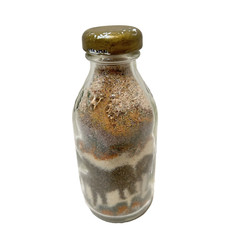 Vintage African American Jungle Layered Sand Art Bottle Elephant 4.5"