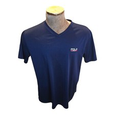 Polo Ralph Lauren Sport Men's T-Shirt Large Classic Fit V-Neck 100 Black