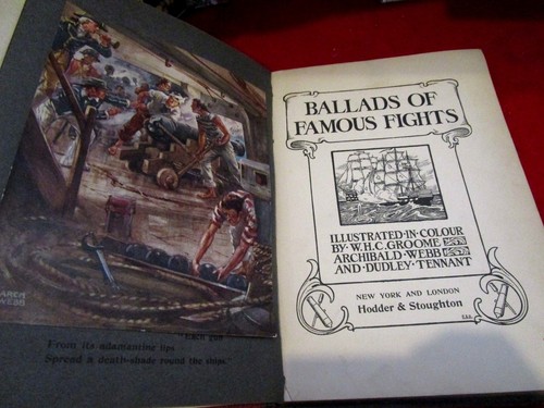 c1910 BALLADS OF FAMOUS FIGHTS Color Tipped in Plates Light Brigade Armada Ivry - Picture 3 of 6