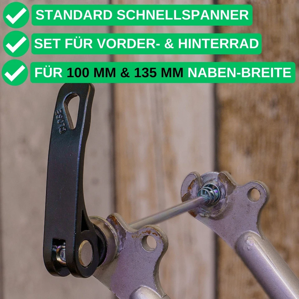 Schnellspanner Set 5x100 5x135 Fahrrad Schnellverschluss Steckachse hinten vorne - Bild 2 von 4