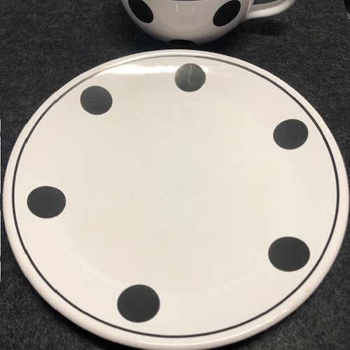 2 x Keramik Jumbo Tasse Secla Portugal gepunktet weiß - rot - schwarz - Punkte - Bild 8 von 9