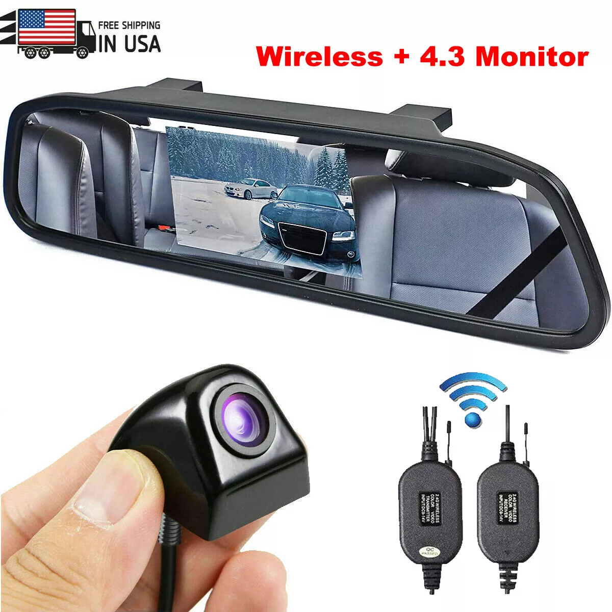  Magnetic Wireless Trailer Backup Camera System, 4.3