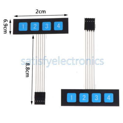2PCS 1x4 Key Matrix Membrane Switch Control Panel Slim Keyboard Keypad