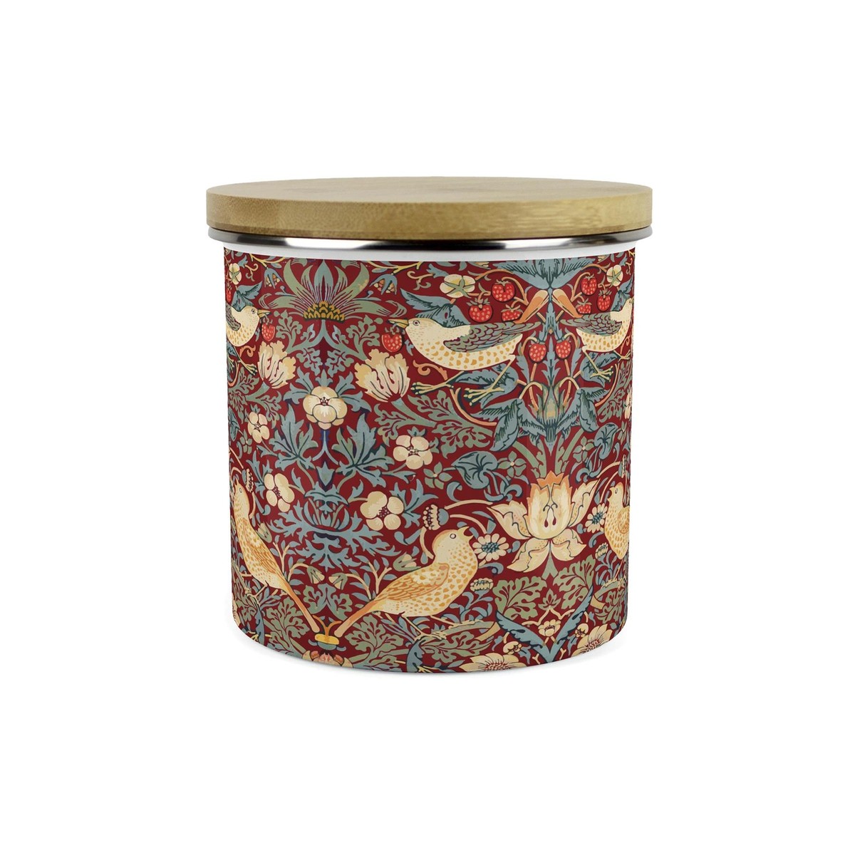 Bote De Almacenamiento Para Chocolate Caliente Purely Home - Esmalte Con Tapa De Bambú, 1.2L, Diseño Acuarela