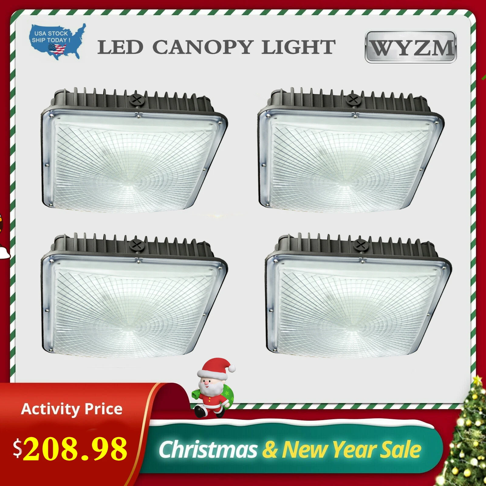 LED Canopy Lights 4-Pack, LED Gas Station Canopy Light Fixture 70.0 Watts, 5500K