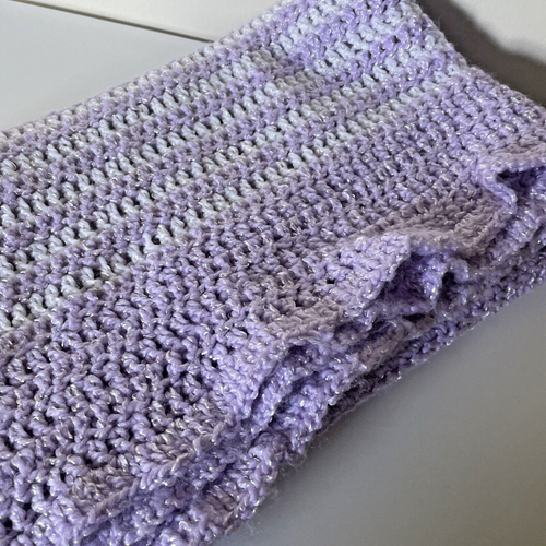 Brand NEW Baby Blanket Soft Purple Handmade Crochet 31 x 38" boy girl Throw Crib - Picture 2 of 8