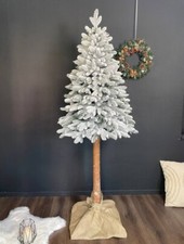 Albero di Natale artificiale colato Premium su vero tronco di legno, 2.20 m