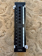 USED 12 Port CAT6 Panel with Wall Mount Bracket FREE SHIPPING 