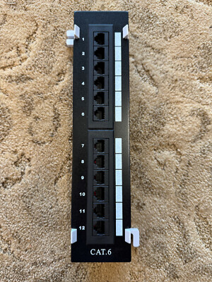 USED 12 Port CAT6 Panel with Wall Mount Bracket! FREE SHIPPING!!