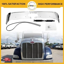 New 430 Stainless Steel Hood Shield Bug Deflector For Peterbilt 384/386 2006+