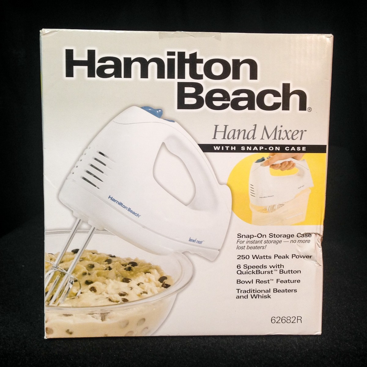 Hamilton Beach Hand Mixer with Snap-On Case, 250 Watts, White