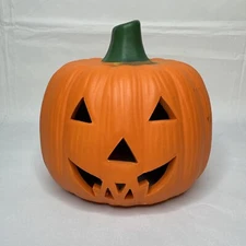 VTG Halloween Earthenware Candle Holder Jack O Lantern Candle Not Included Retro