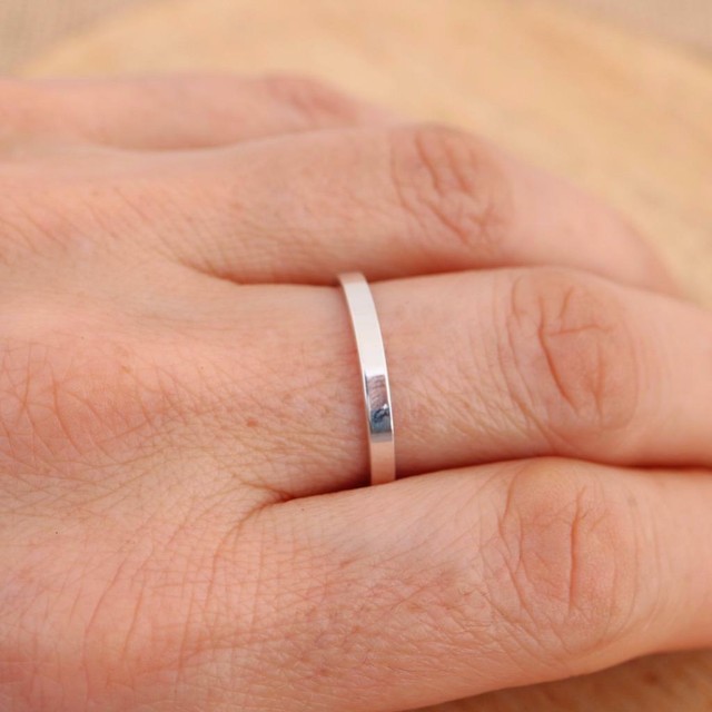 Plain Thin 2.5mm 925 Sterling Silver Flat Band Ring Jewellery eBay