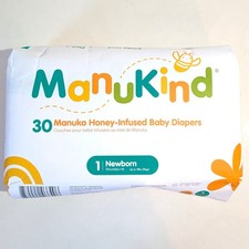 ManuKind Baby Diapers Manuka Honey Infused Ultra Soft 30 Ct Size 1 Free Shipping
