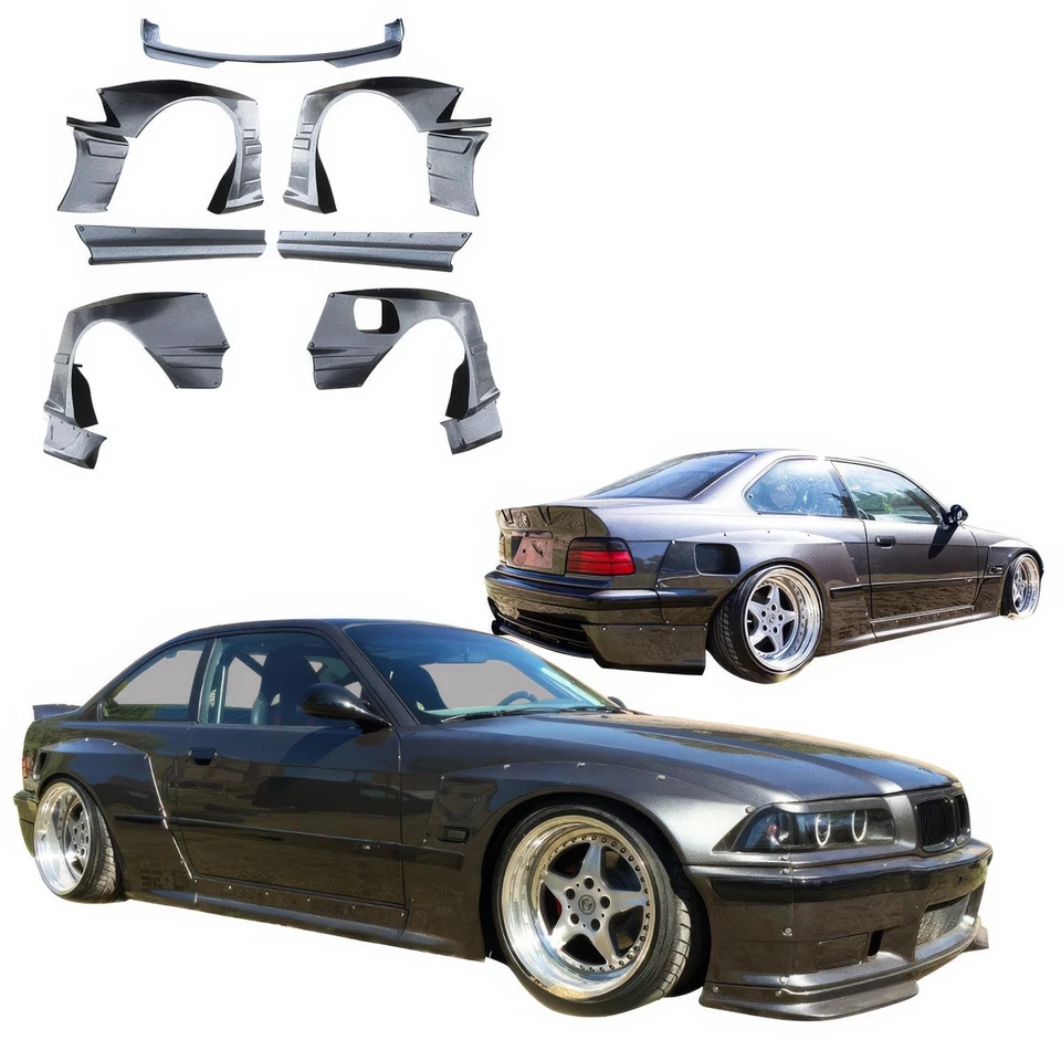 VSaero FRP TKYO Wide Body Kit 11pc 318i 325i (E36) 2dr Coupe for 3-Series BMW 9 — 第 3/4 张图片