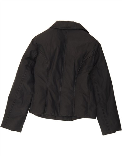 TRUSSARDI JEANS Womens Crop Padded Jacket IT 44 Medium Black Polyester AH01 - Picture 2 of 3