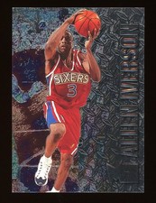 1996-97 Fleer Metal #201 ALLEN IVERSON RC Rookie Card 76'ers HOF. rookie card picture