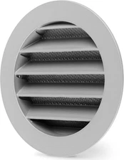 Calimaero® WSGG 4" Inch Gray round Metal Air Vent Grill Cover Flat Louver with F