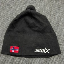 Swix Beanie Hat Ski Cap Sz 58 Cross Country Biathlon Black Norway Flag Nordic