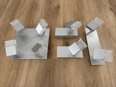 4x EGLO LED Wand-/Deckenleuchten Set Alu gebürstet 7W 24W