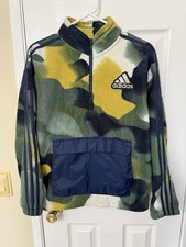 Adidas Camo Fleece with Front Pocket Quarter Zip Boys Large 14/16