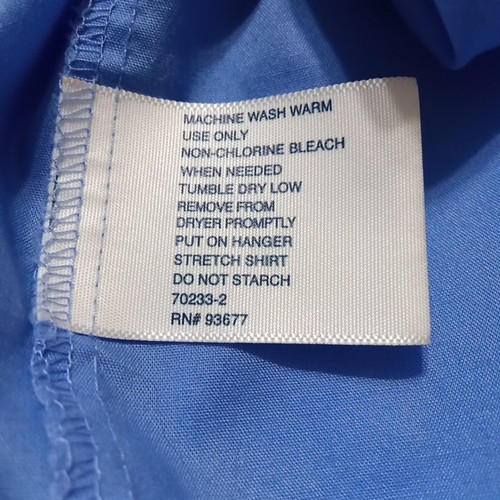 Stafford Men's Shirt Travel 17 32/33 Blue Button Up Long Sleeve - Picture 4 of 8