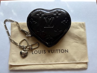 Louis Vuitton Heart Coin Purse Bag Charms Purple Amarente Vernis