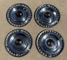 Vintage Chevy Impala 1961 Crossed Flags Wheel Covers Hubcaps 14 Set Of 4