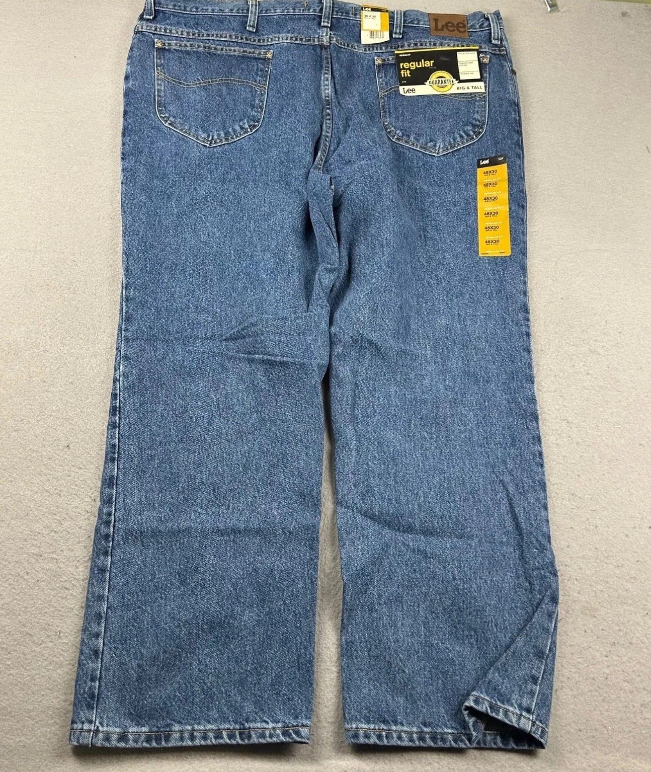 Mens 48x30 Blue Denim Regular Fit Straight Leg Heavyweight N