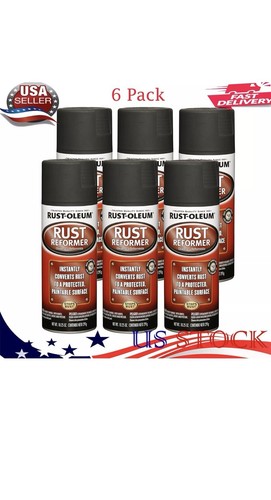 Rust-Oleum Rust Reformer Spray Paint (Black) - 10.25 Oz, Pack Of 3 Cans