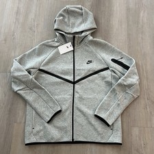Nike Mens Tech Fleece Zip Up NWT Hoodie Gray Sweatshirt HV0949-063 Size Large