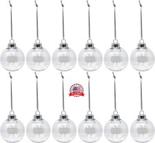 Creative Hobbies Round Clear Plastic Ball Ornaments, 83mm, Pack of 12