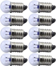MEETOOT 10pcs E10 Mini Light Bulbs 2.5V 0.3A Physical Electrical Yellow 