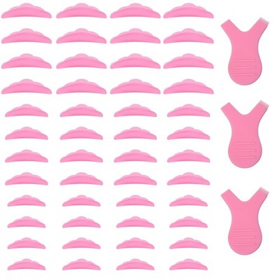 Lusofie 48 Stück Wimpernlifting Pads Silikonschilde (S, M, L), pink 
