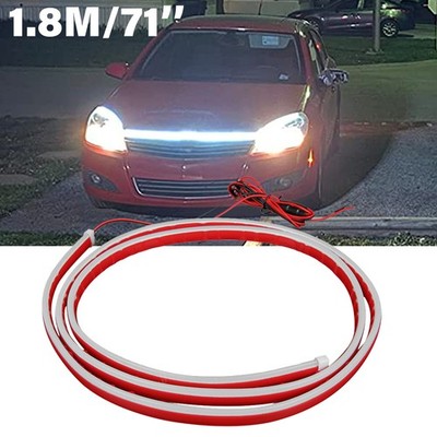 71'' 1.8m Scan Start Up Car Hood Light LED Strip Lights DRL White Daytime Running