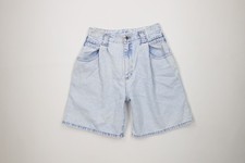 Vintage 80s 90s Lee Womens 11 Faded Acid Wash High Waisted Denim Shorts Blue USA