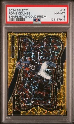2024 PANINI SELECT SNAPSHOTS GOLD PRIZM #11 ROME ODUNZE 3/10 PSA 8