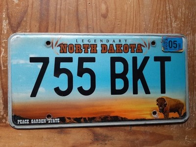 1 x Original USA Nummernschild aus NORTH DAKOTA - THE PEACE GARDEN STATE*TOP*