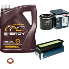 BOSCH Inspektionspaket 5L MANNOL Energy 5W-30 f&uuml;r Nissan Note 1.2 DiG-S Micra