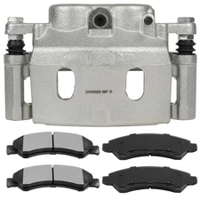 Front Left Right For GMC Sierra 1500 2005-2008 Brake Caliper Brake Pads 5Pcs