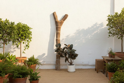 Antique Sculptural Dogan Ladder Post