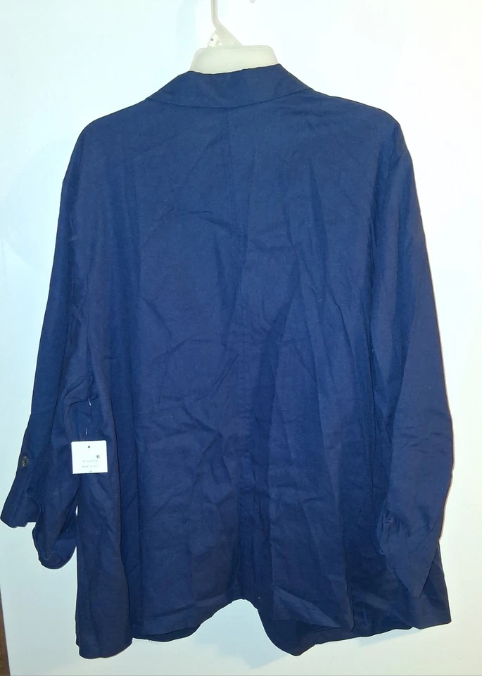 NWT 89th & Madison Navy 3/4 Sleeve Blazer Sz 2X - Image 2 of 2