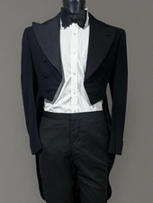 J.L Hudson Co Wool Black Tailcoat Grosgrain Peak Lapel Tuxedo Jacket Men&rsquo;s 38 R