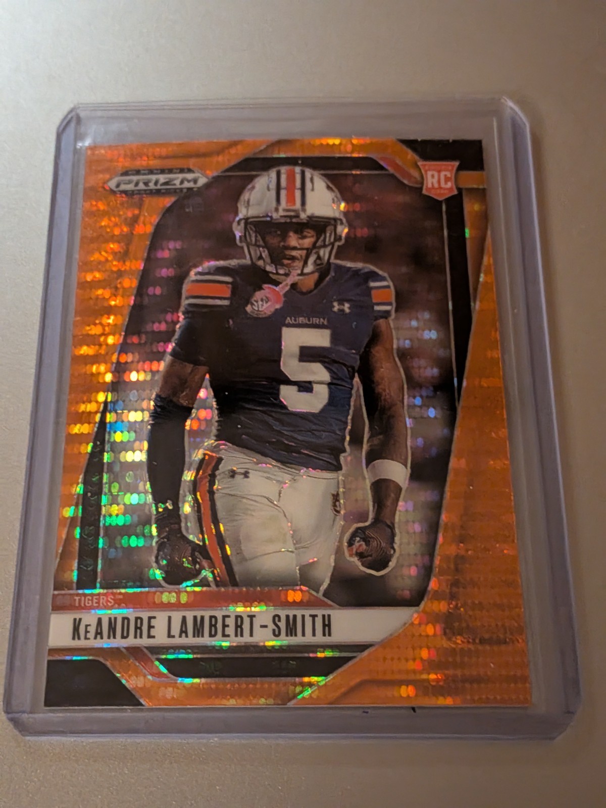 2025 Panini Prizm Draft Picks KeAndre Lambert-Smith Orange Pulsar /75 RC Auburn