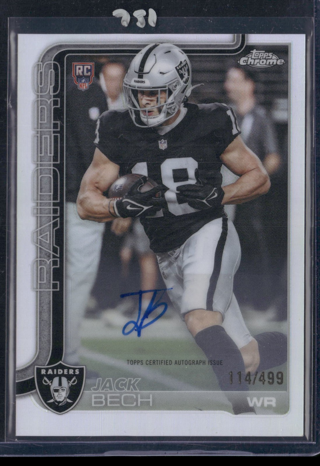 2025 Topps Chrome #RA-JBE Jack Bech Chrome Rookie Autographs Refractor #/499