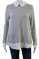 Ted Baker London Womens Striped Collared Wool Silk Pullover Size 2