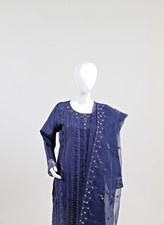 Elegant Navy Blue Pakistani/Indian Embroidered Eid/Party Suit   Ready to Wear