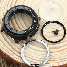 Steel Black 43.3mm Watch Case Modify Tuna Baby Mod Sapphire 10ATM For NH35 36 38